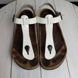 Birkenstock Kairo sandals patent white leather